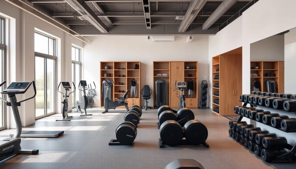 fitness equipment display