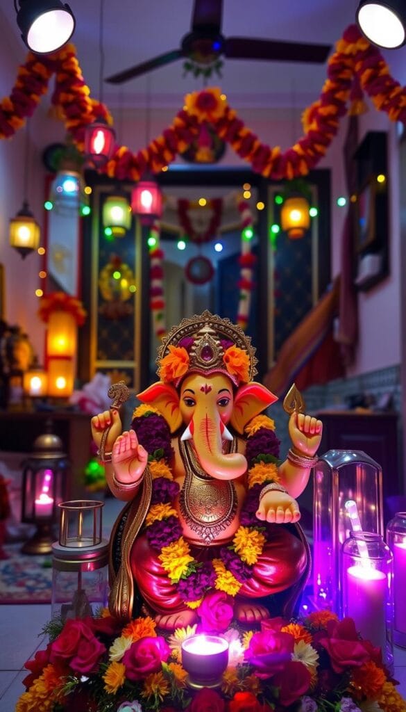 ganesh festival decoration ideas lighting