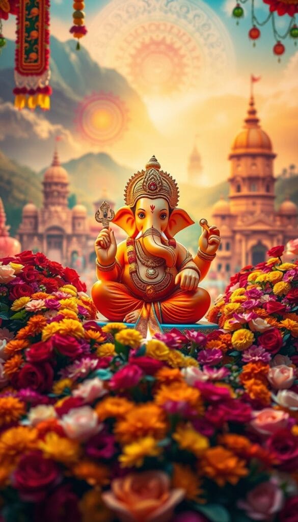 ganpati decoration color themes