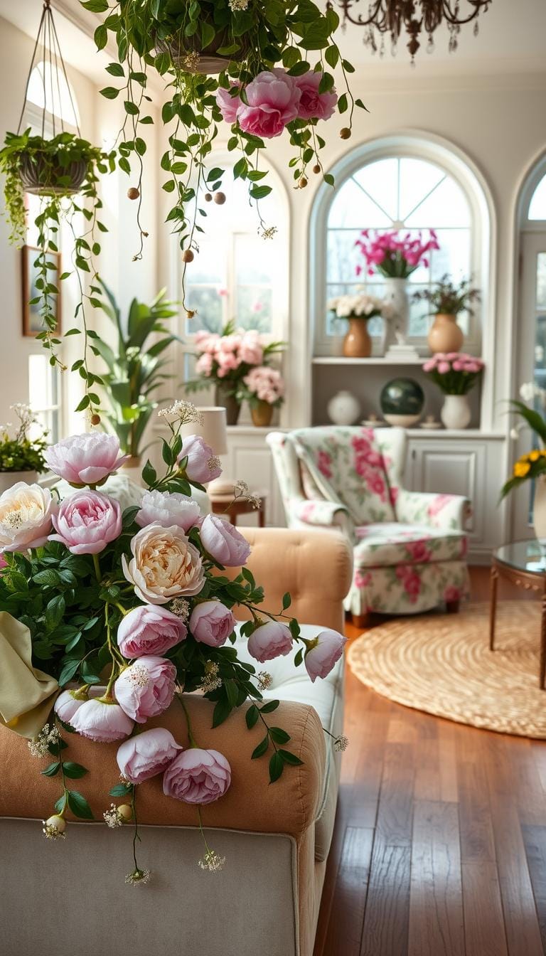 28 Spring Home Decor Ideas Living Rooms: Florals & Pastels