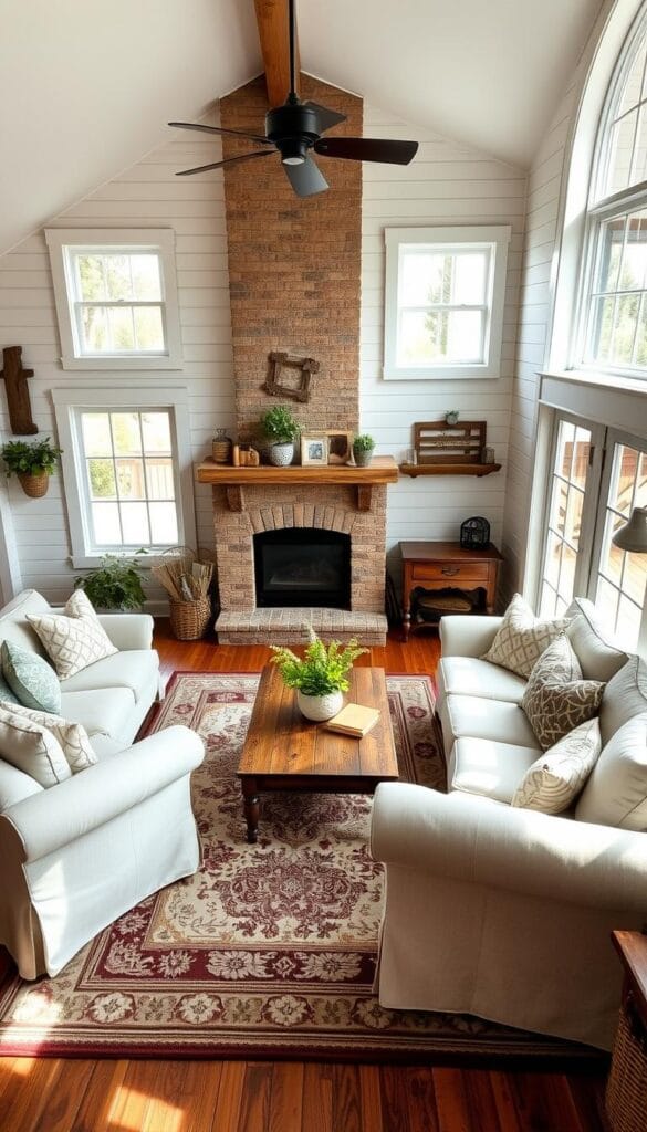 modern farmhouse living room furniture arrangement