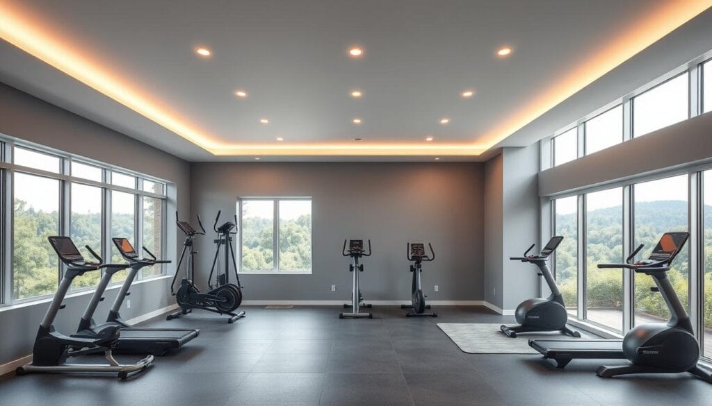 modern home gym lighting