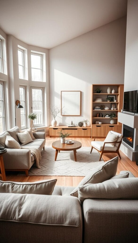 multi-functional Scandinavian living room decor