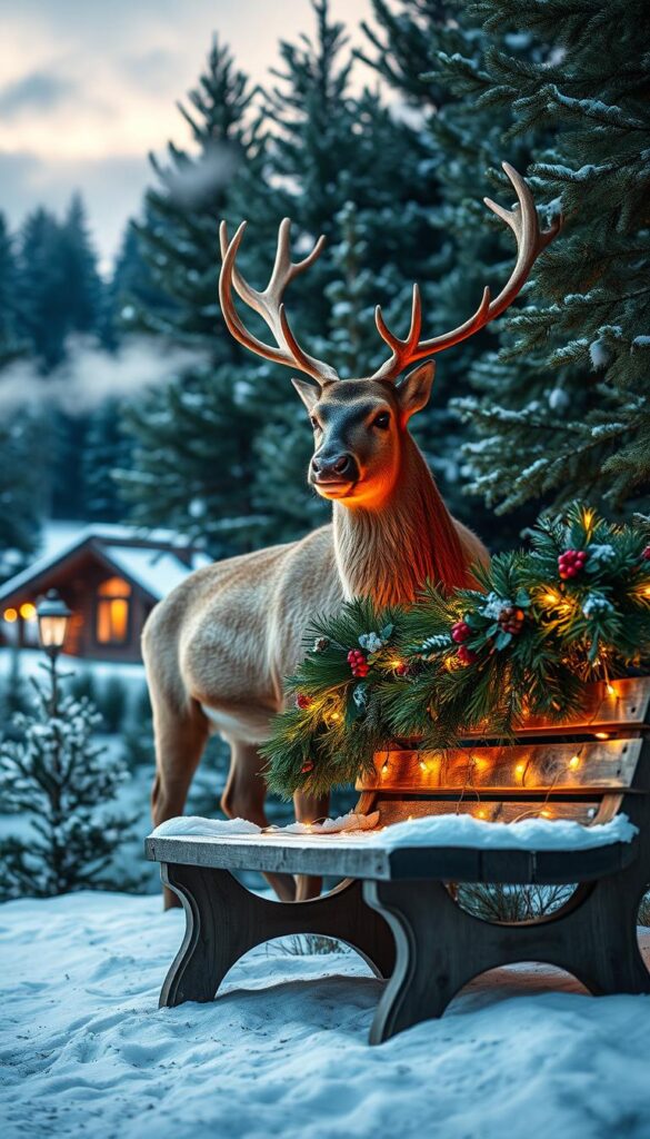 reindeer forest holiday decor