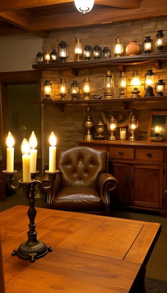 rustic antique furnishings lighting ideas