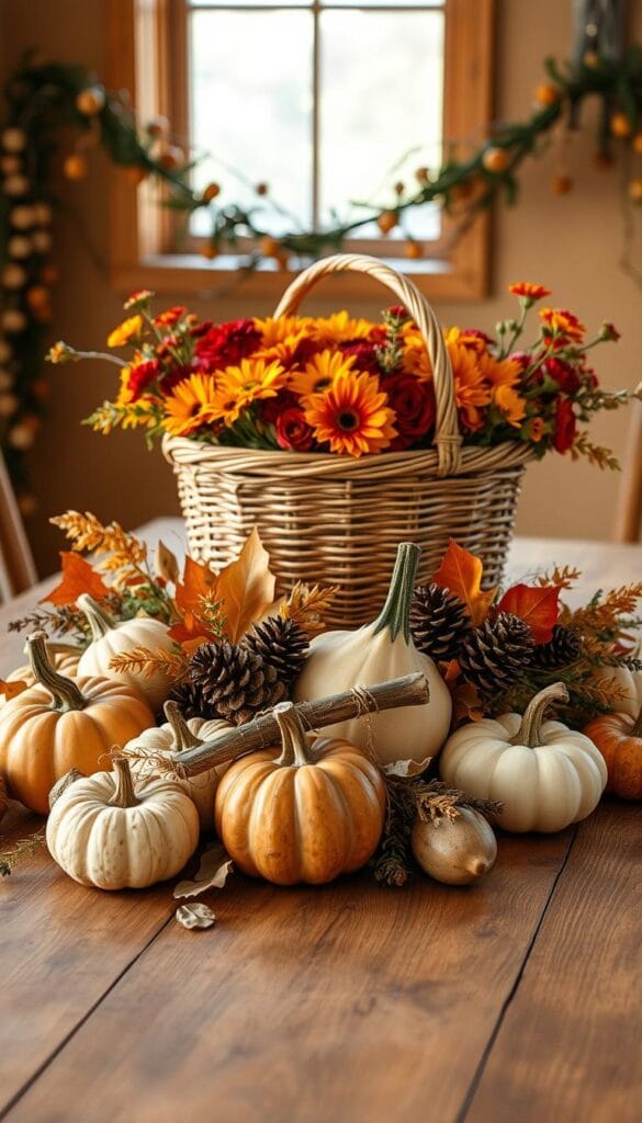 rustic autumn decorating centerpiece ideas