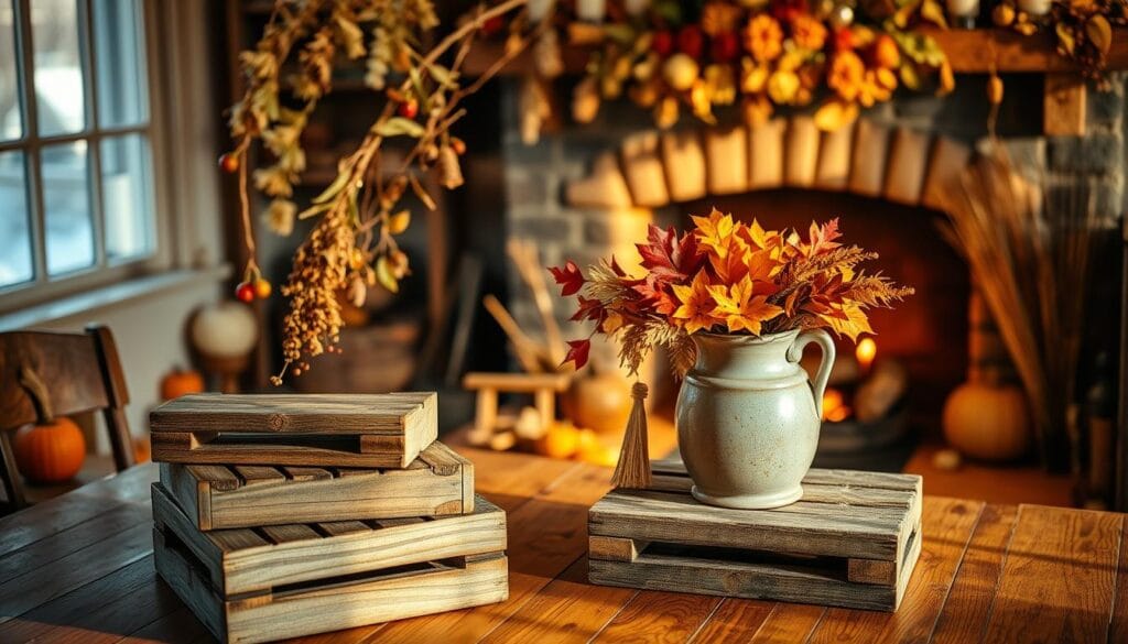 rustic fall decorating
