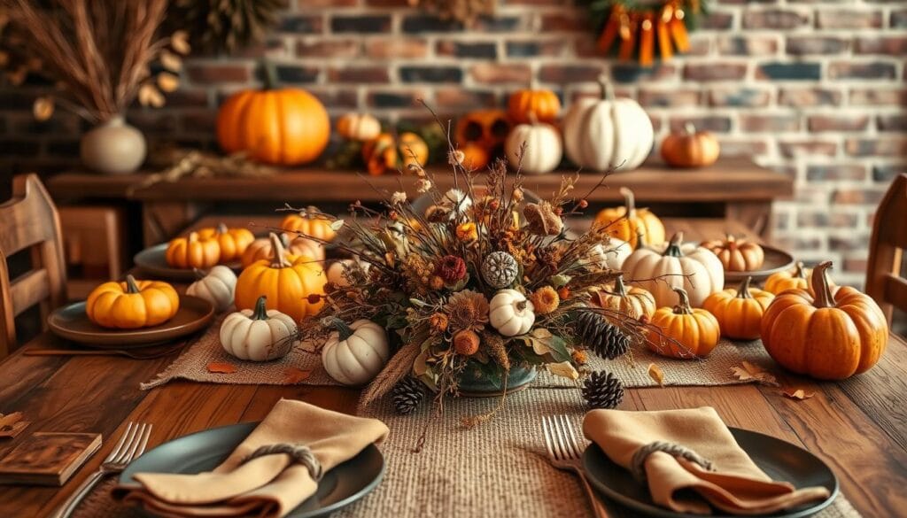 rustic fall table settings
