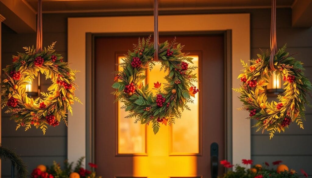 seasonal wreaths for front door