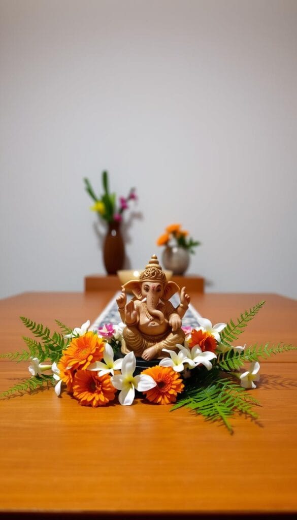 simple ganesh decoration at home