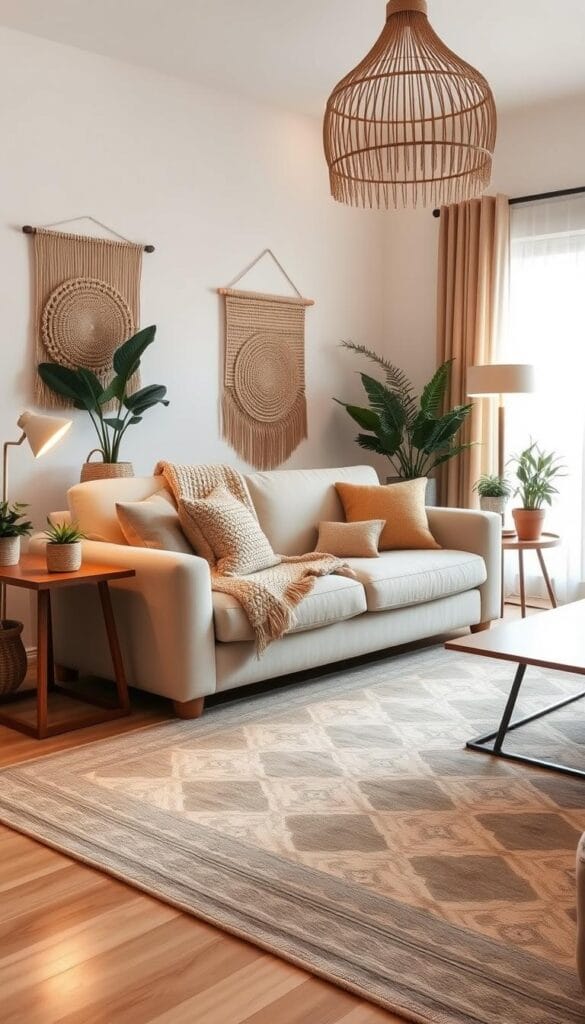 trendy home decor for living room with natural elements