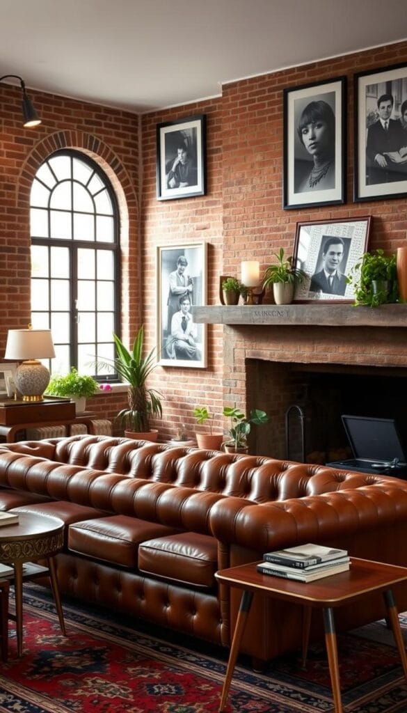 vintage and modern living room decor