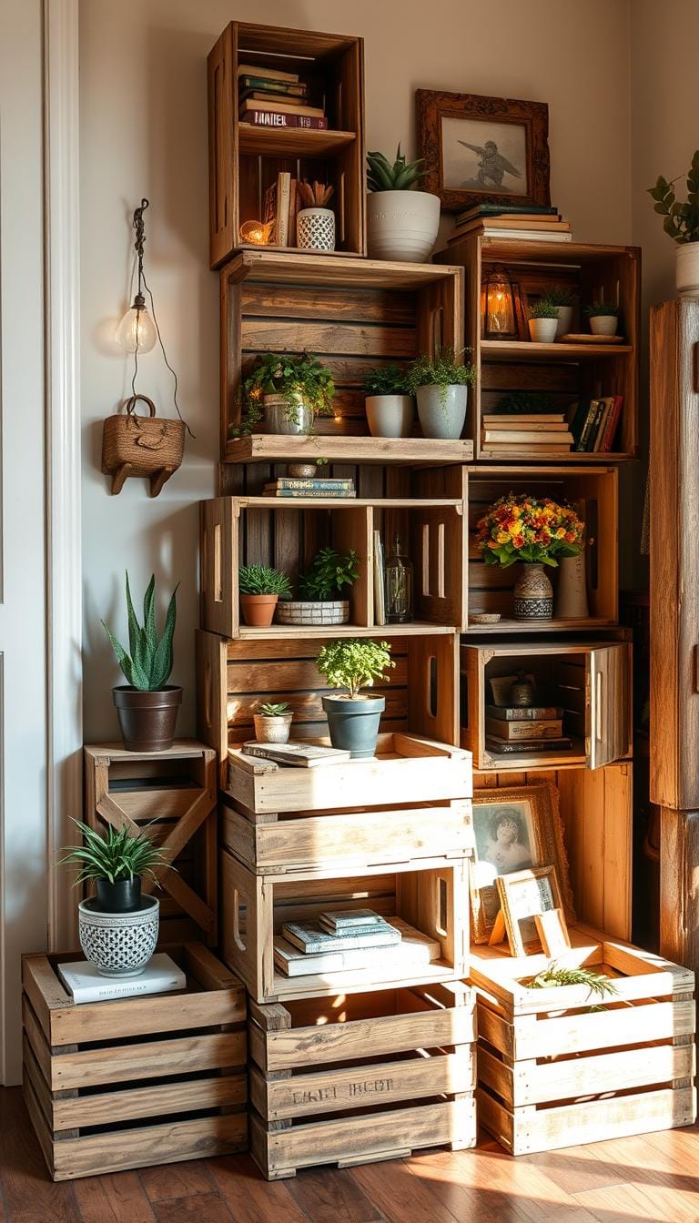 wooden crate ideas home decor