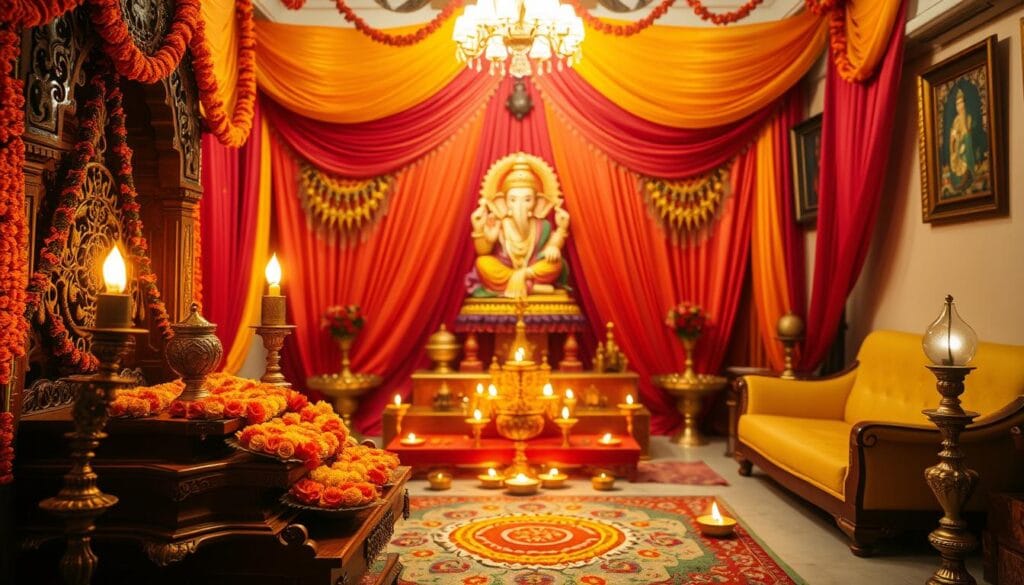 Diwali Pooja Area Decoration