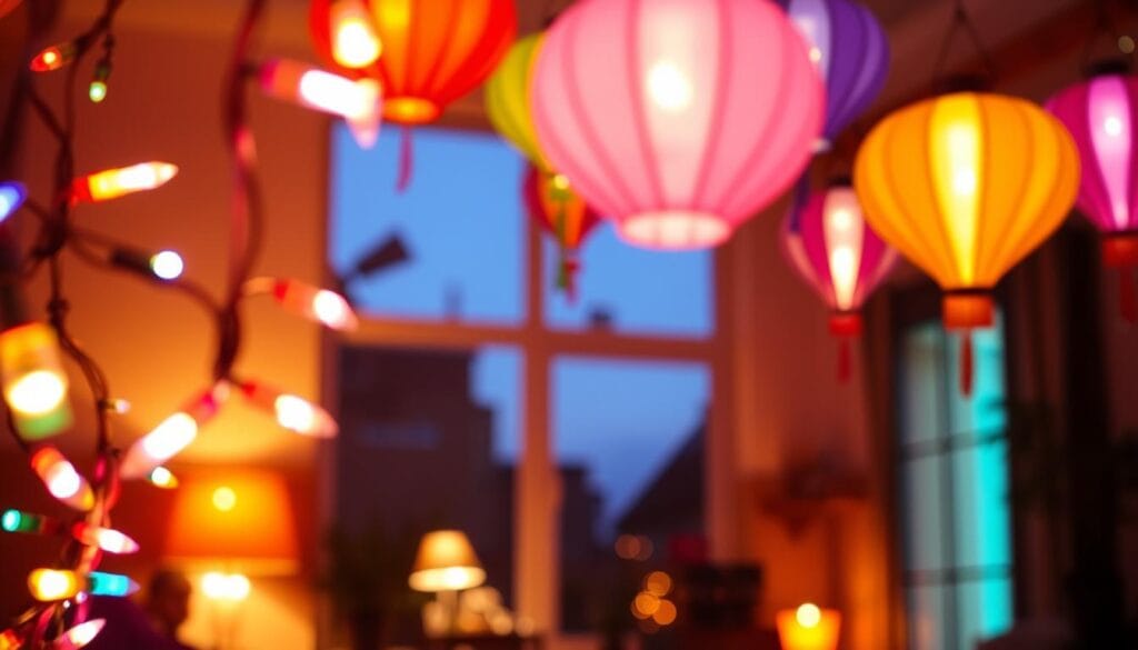 Diwali fairy lights and lanterns