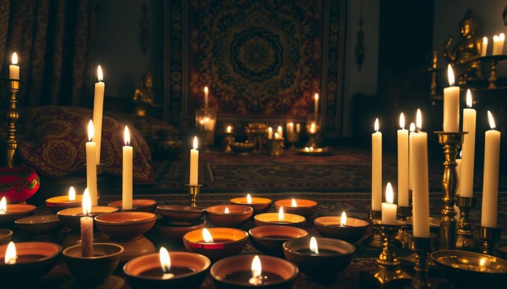 Traditional Diyas and Candles