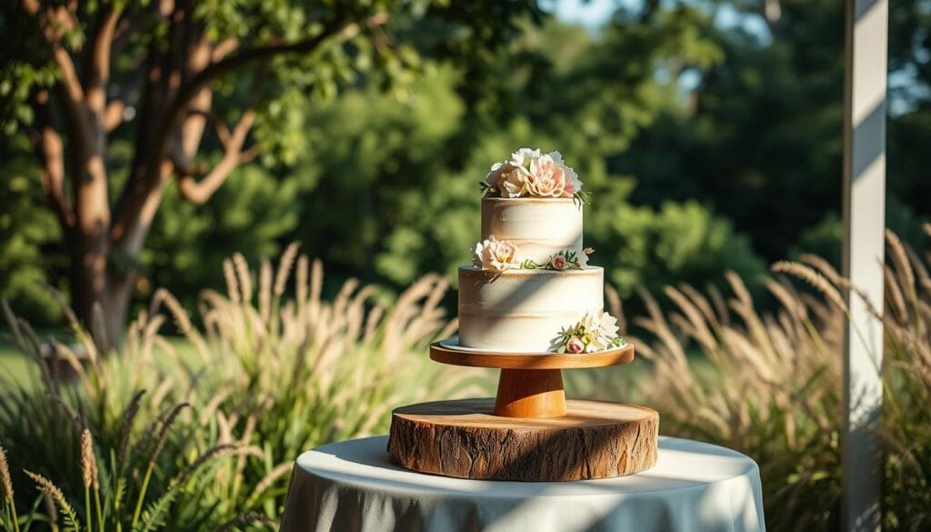 cake display ideas with fresh flowers