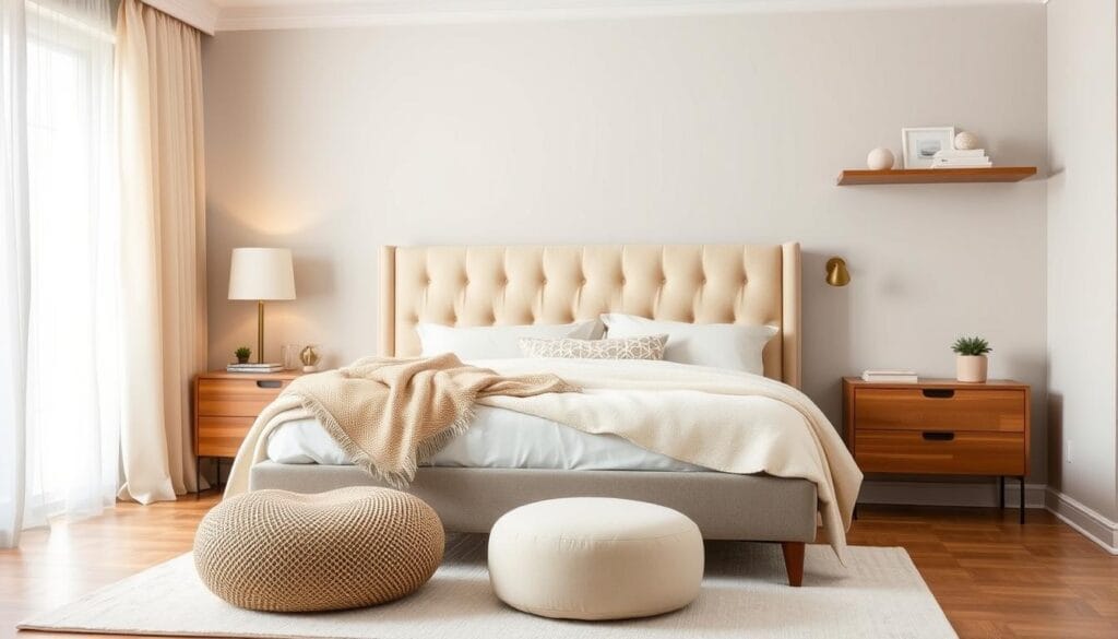 chic neutral color palette bedroom