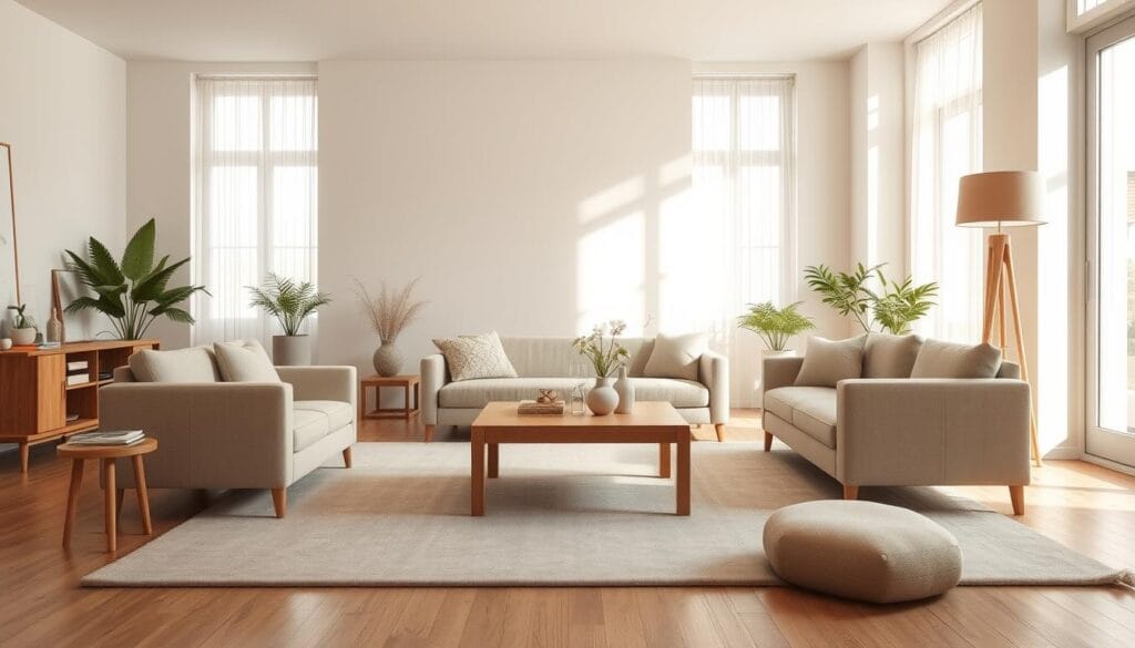 contemporary home styling with neutral furniture