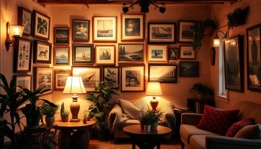 cozy cottage decor with artwork