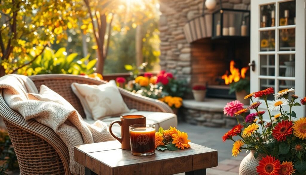 cozy fall outdoor space