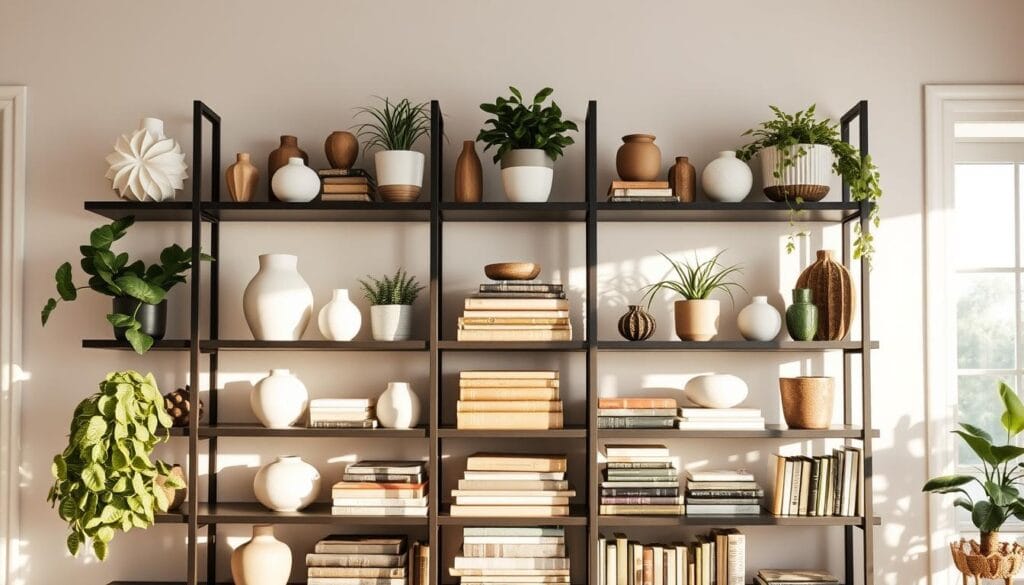 decorating shelves with stylish decor