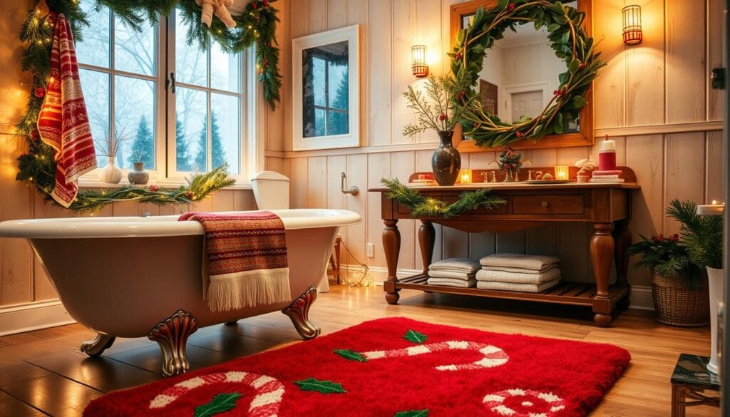 festive bathroom decor