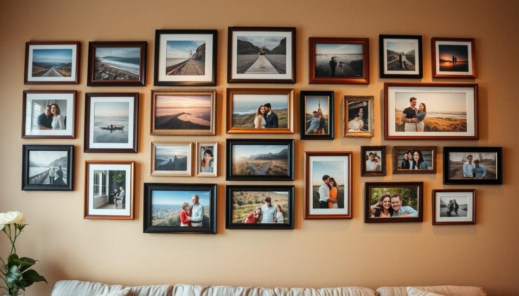 gallery wall with personal photos
