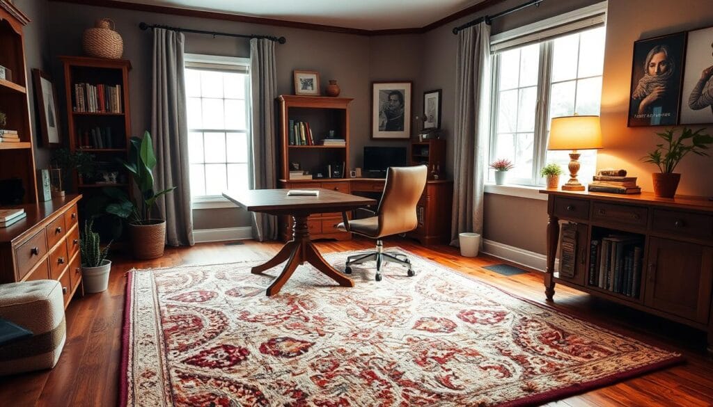 home office decor ideas for him with rugs