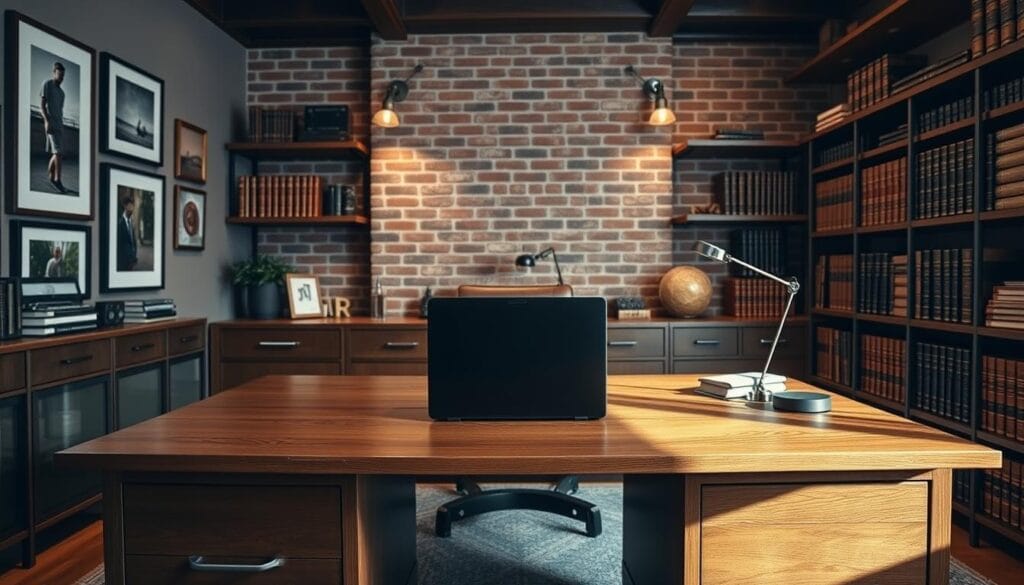 masculine home office decor