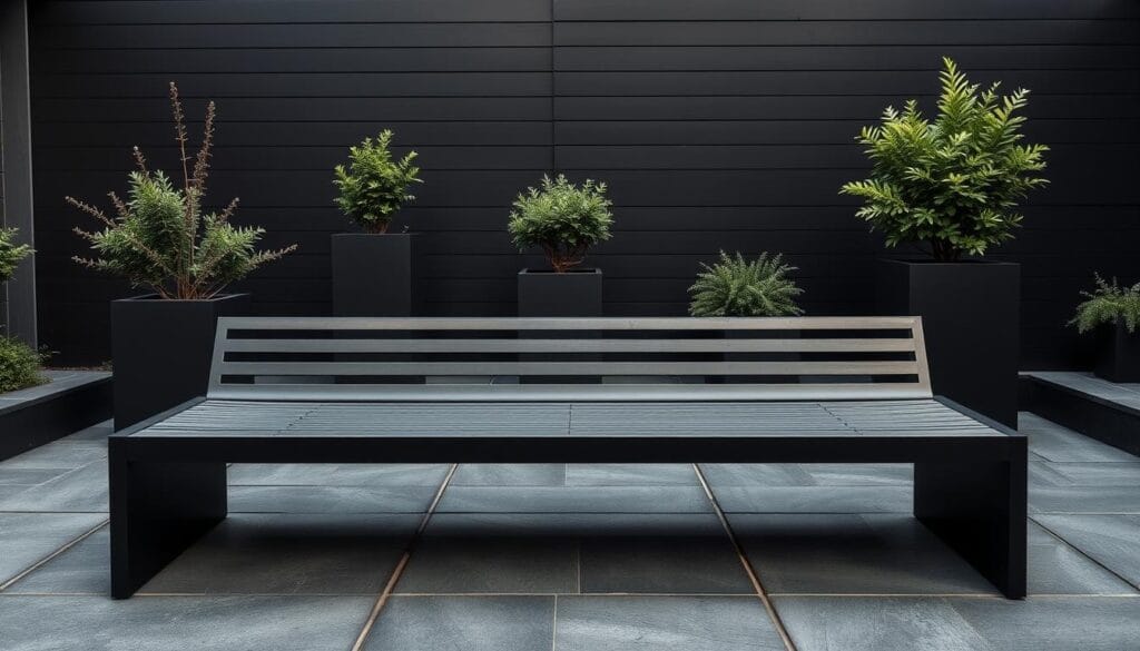 modern black outdoor decor