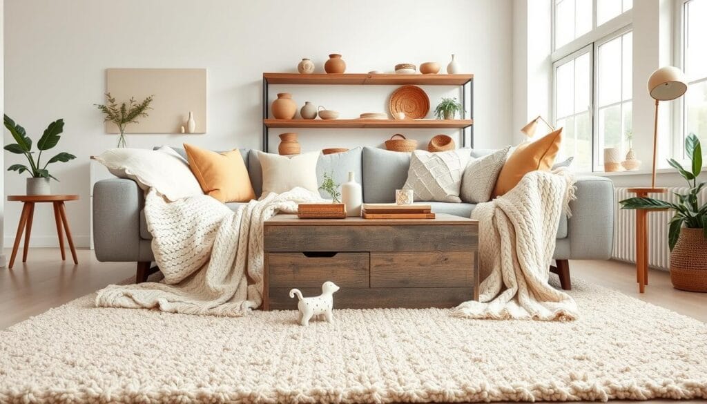 neutral decor with layered textures