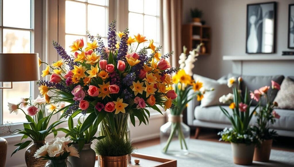 spring decorations for home with flowers