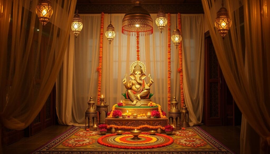 traditional ganpati decoration