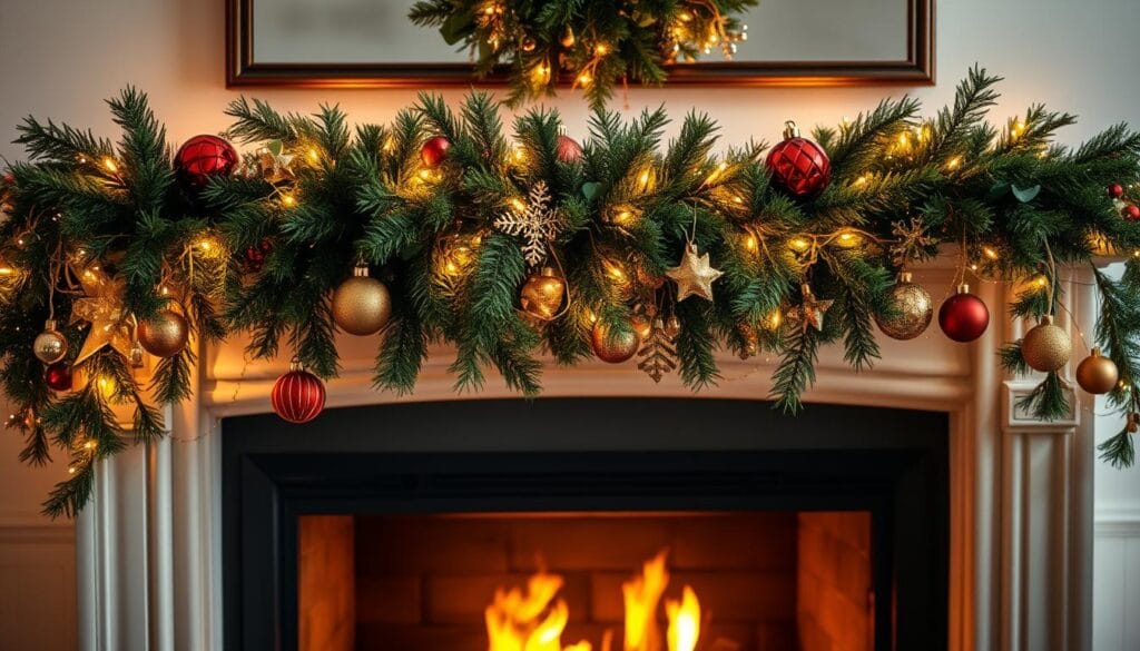 Christmas chimney garland ideas