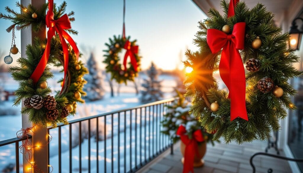 Christmas patio wreaths