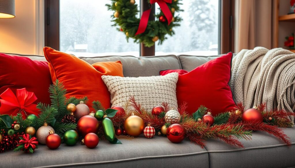 Colorful christmas decor accents