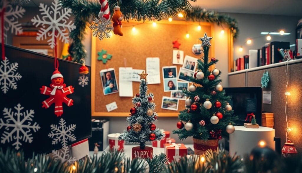 DIY Christmas Cubicle Decor