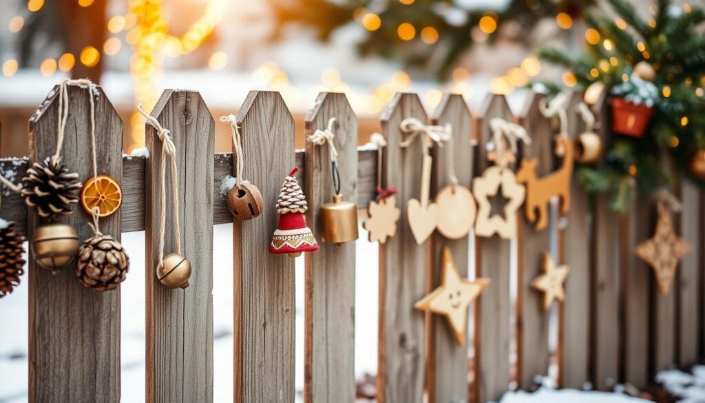 DIY Christmas fence ornaments