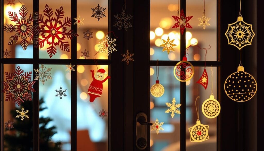 DIY Christmas window clings