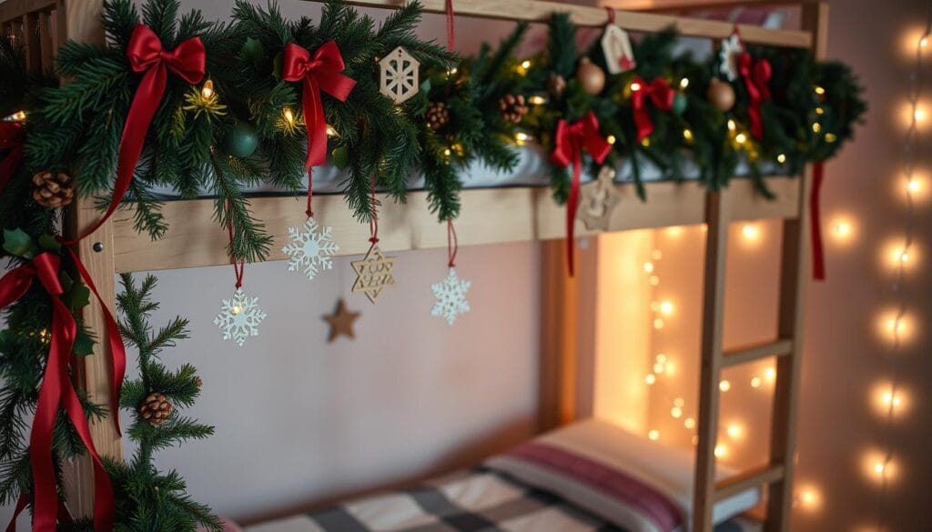 DIY bunkbed Christmas decor