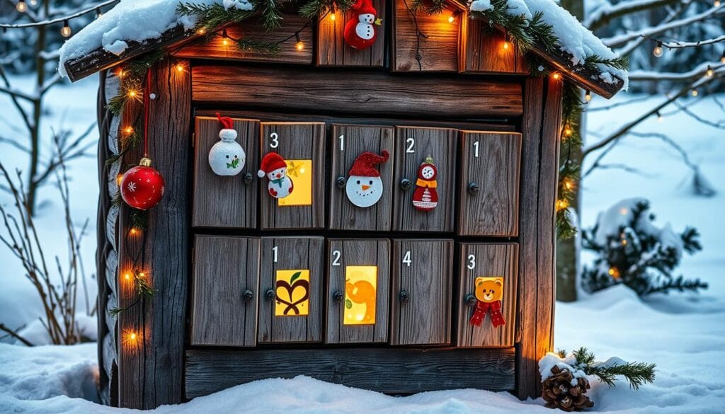 DIY outdoor Christmas advent calendar
