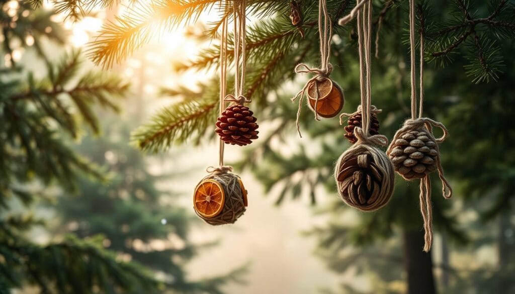 DIY woodland Christmas ornaments