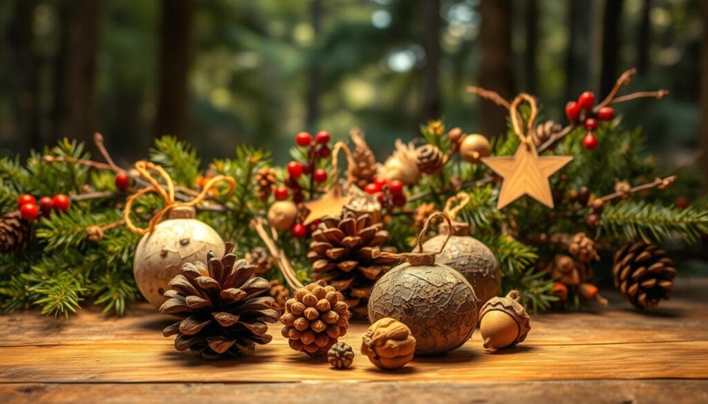 DIY woodland-themed ornaments