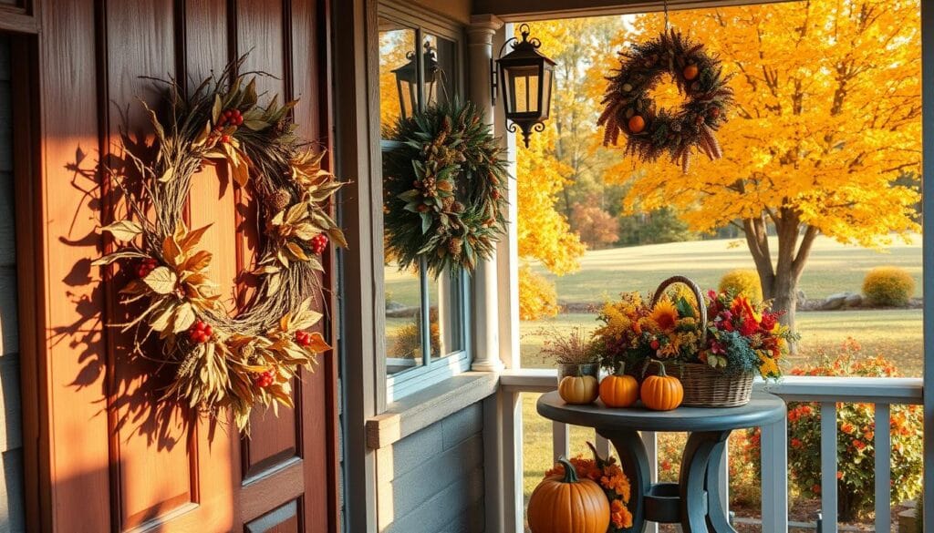 DIY wreaths for fall porch
