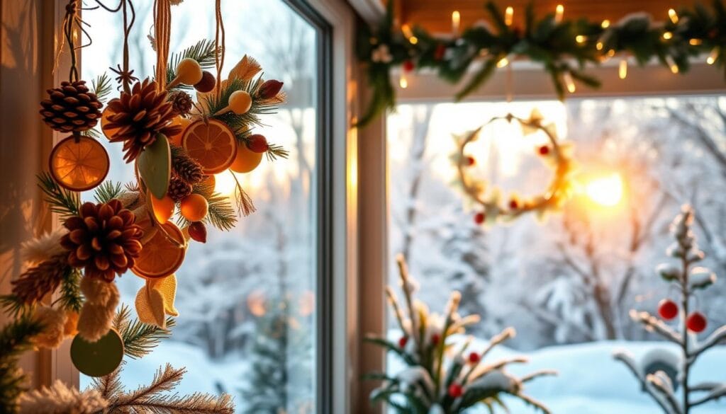 Eco-friendly holiday window decor