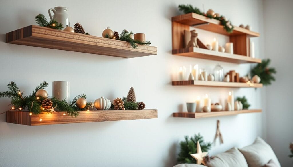 Floating Shelves for Christmas Decor