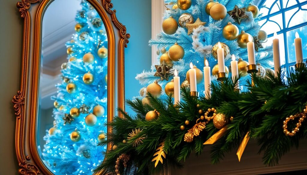 Tiffany blue and gold holiday decor