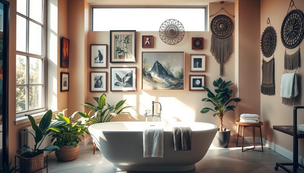 artwork in bathroom design