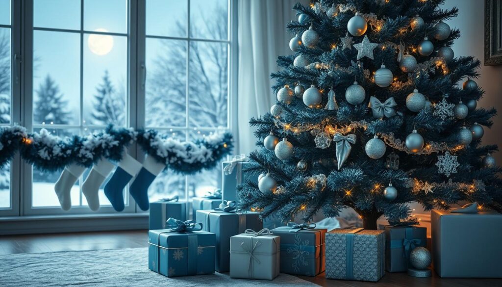 blue decor christmas tree ideas